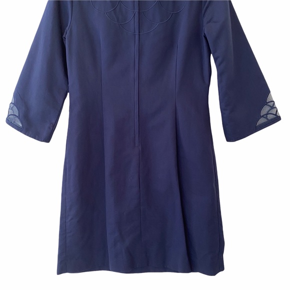 Rare Lilly Pulitzer Navy Blue Knee Length Sheath Dress 100% Cotton Size 8 - Picture 7 of 11